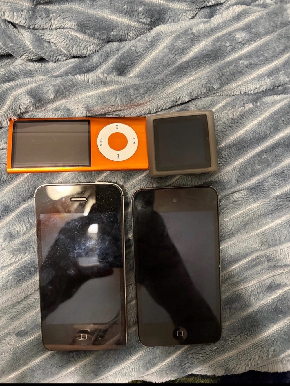 Apple Orange iPod Nano and Gray iPod Shuffle Bundle